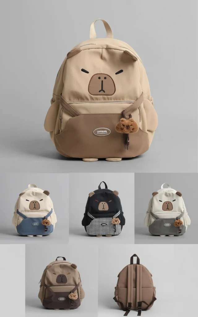 Capybara Backpack with Overalls Capybara School Bag