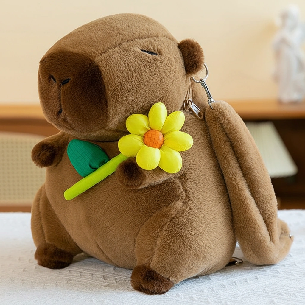 Cute Capybara Plush Backpack 3D Stuffed Animal Bag - Image 4