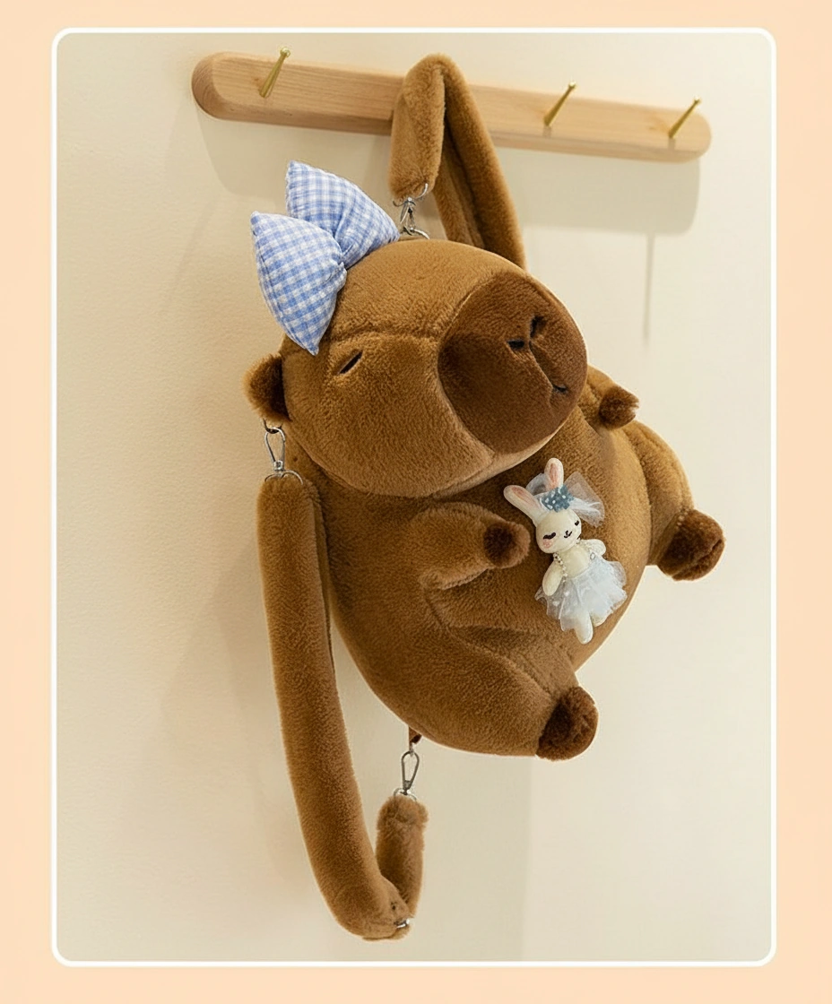 Cute Capybara Plush Backpack 3D Stuffed Animal Bag - Image 16