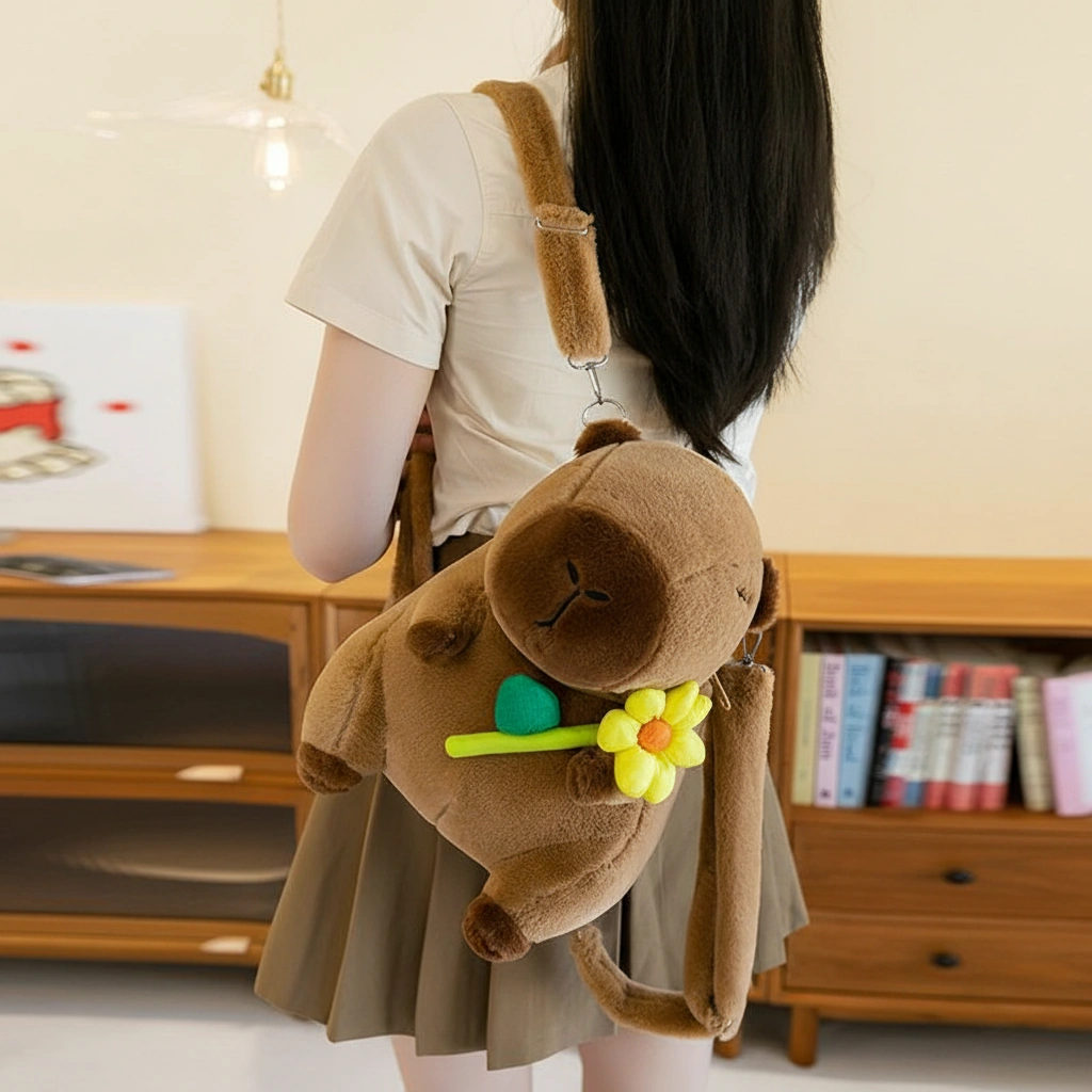 Cute Capybara Plush Backpack 3D Stuffed Animal Bag - Image 17