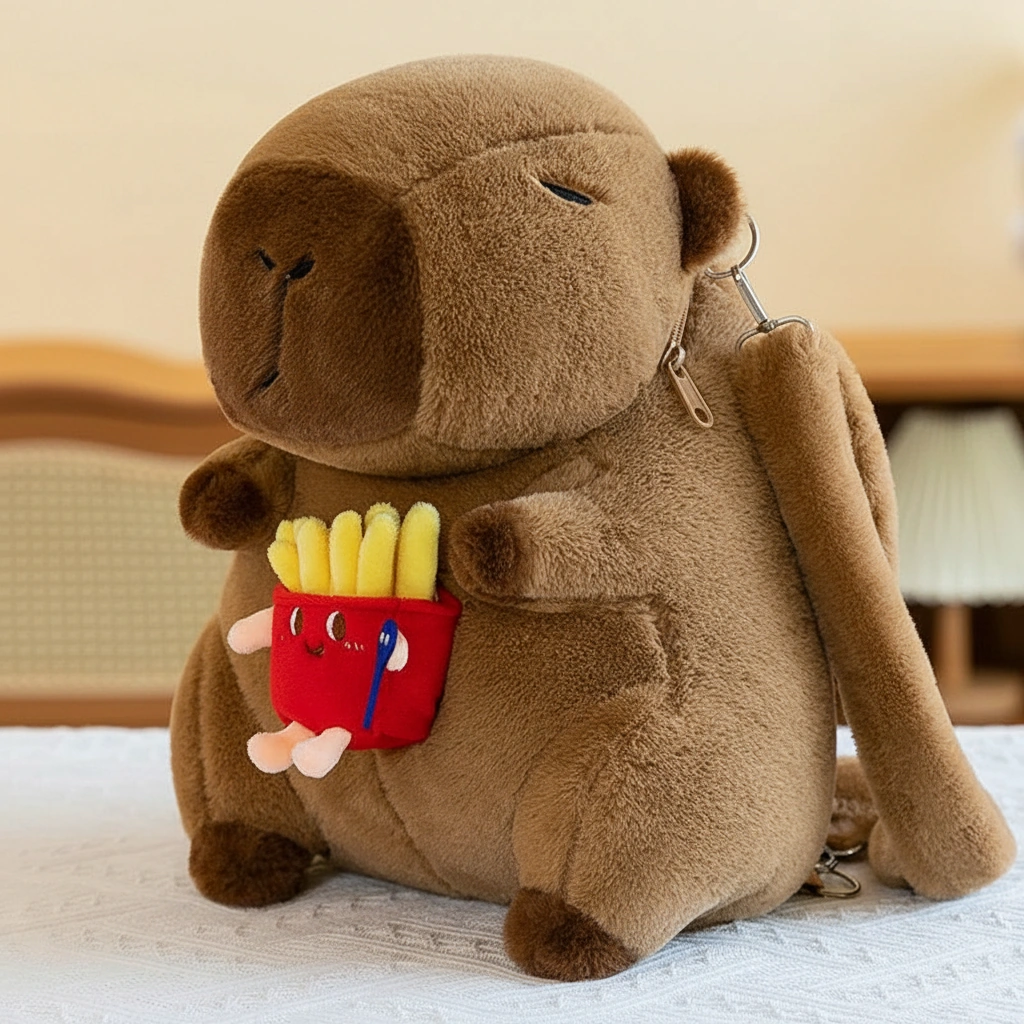 Cute Capybara Plush Backpack 3D Stuffed Animal Bag - Image 6