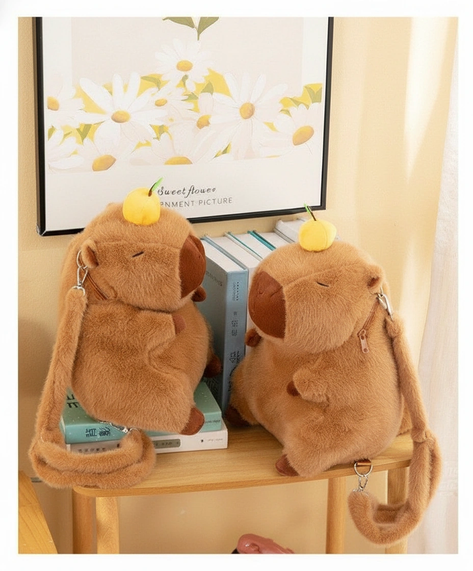 Cute Capybara Plush Backpack 3D Stuffed Animal Bag - Image 15