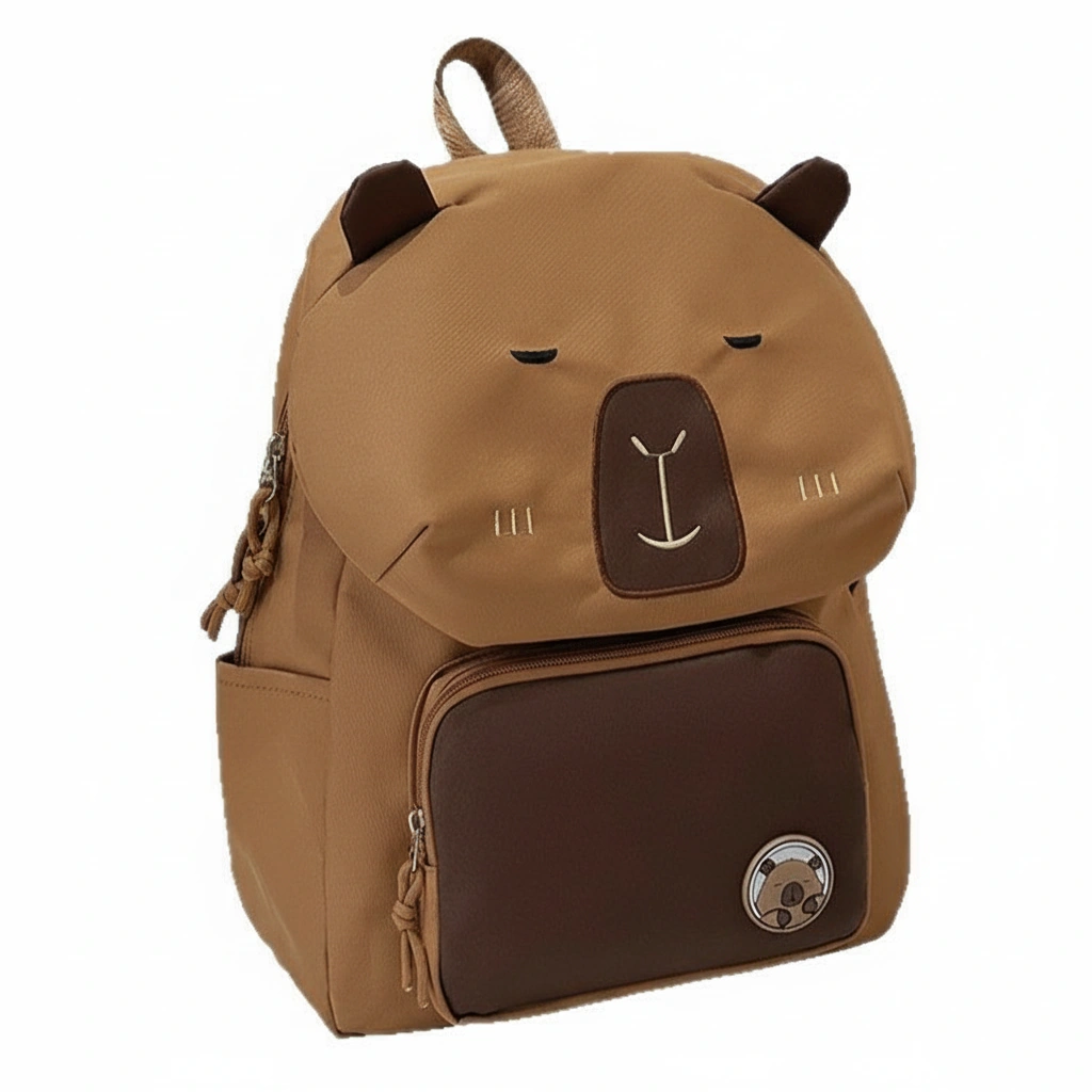 Capybara Backpack with Plush Charm