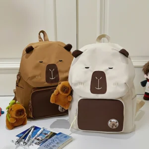 Capybara Backpack with Plush Charm