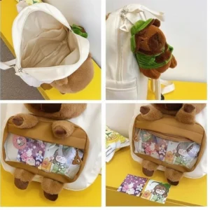 Capybara Plush Backpack with Snot Bubble