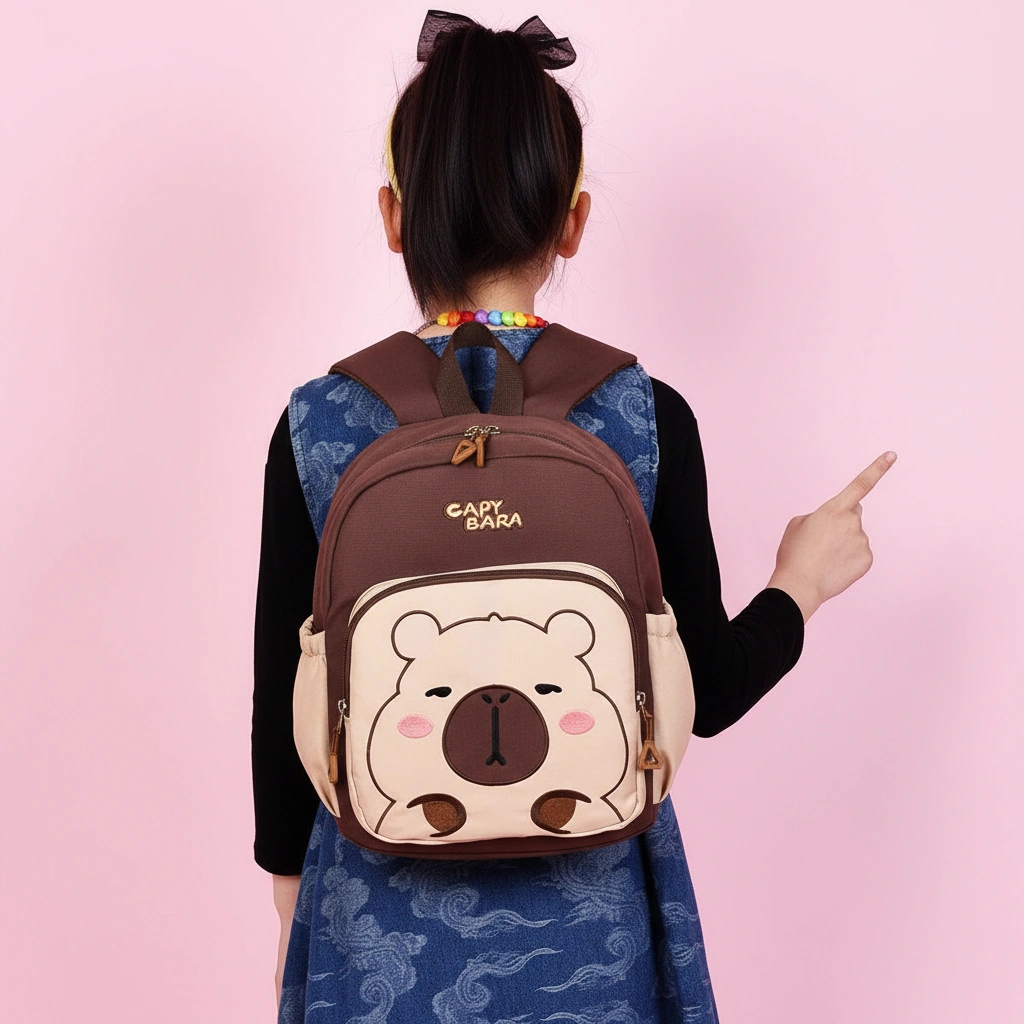 Cute Capybara Backpack for Kids School Bag