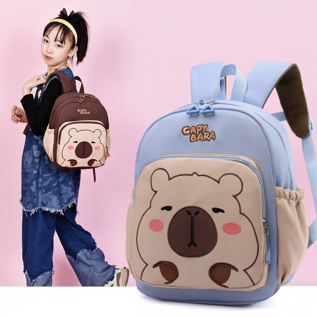 Cute Capybara Backpack for Kids School Bag