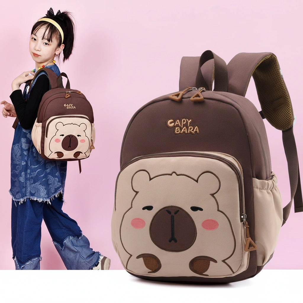 Cute Capybara Backpack for Kids School Bag