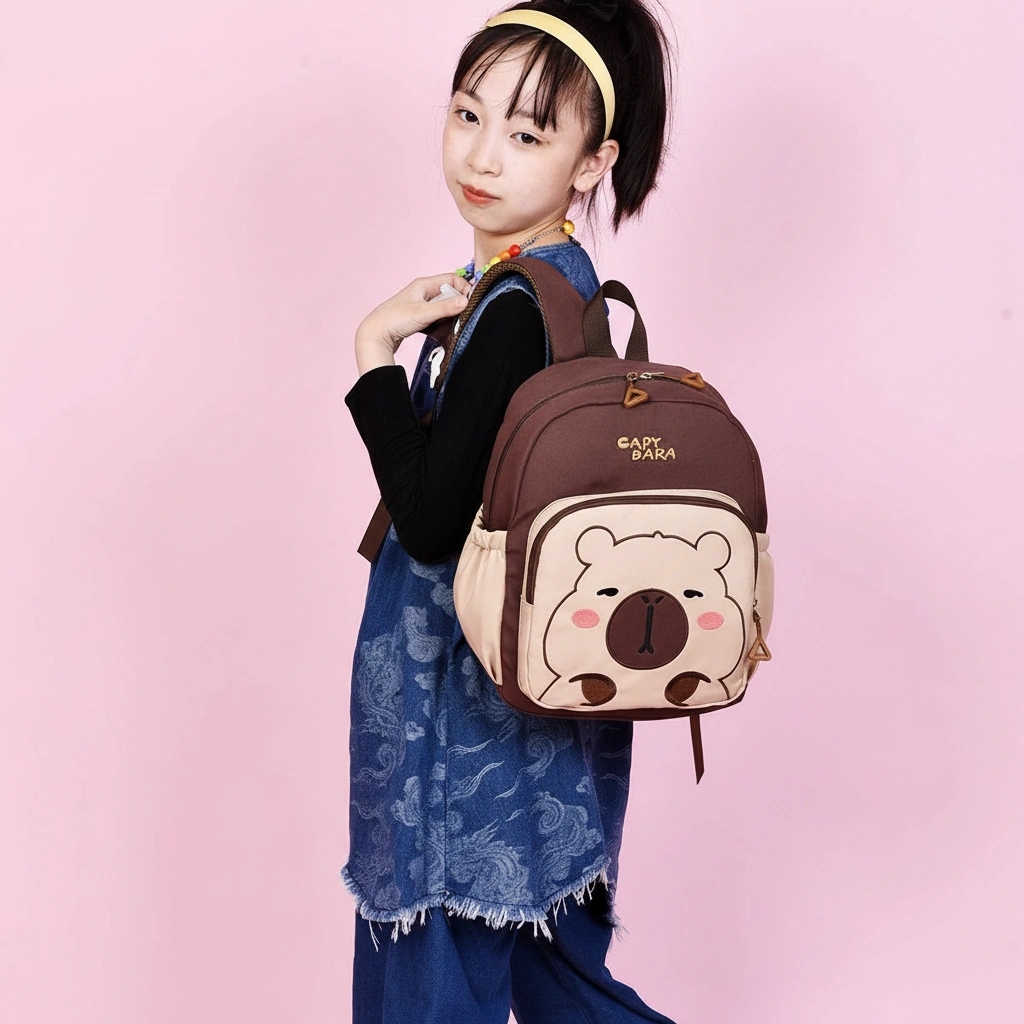 Cute Capybara Backpack for Kids School Bag