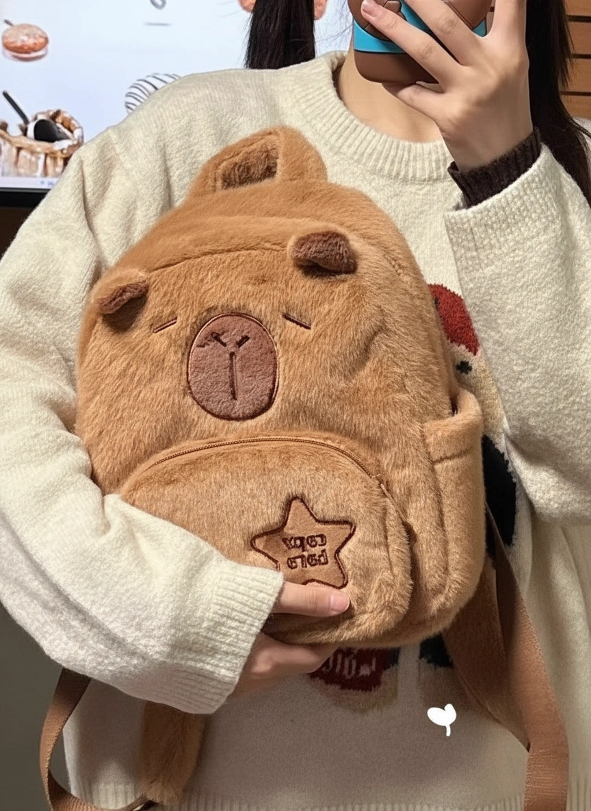 Mini Plush Capybara Backpack