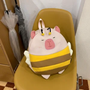 Capybara Bee Backpack with Wings School Bag
