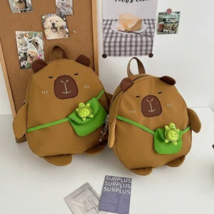 Cute Capybara Backpack with Turtle Bag