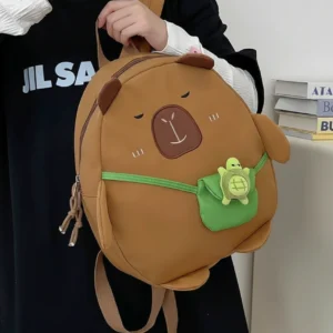 Cute Capybara Backpack with Turtle Bag