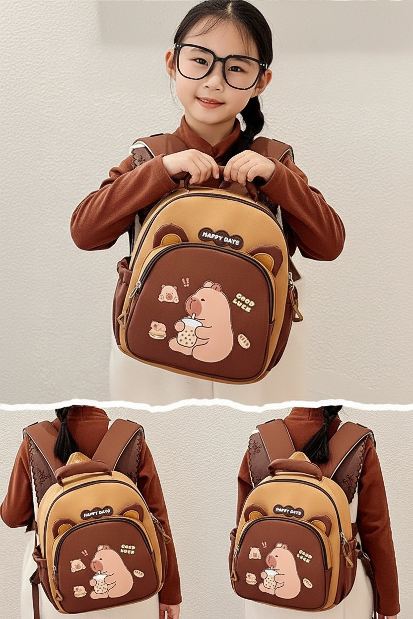 Cute Capybara Backpack for Toddlers School Bag