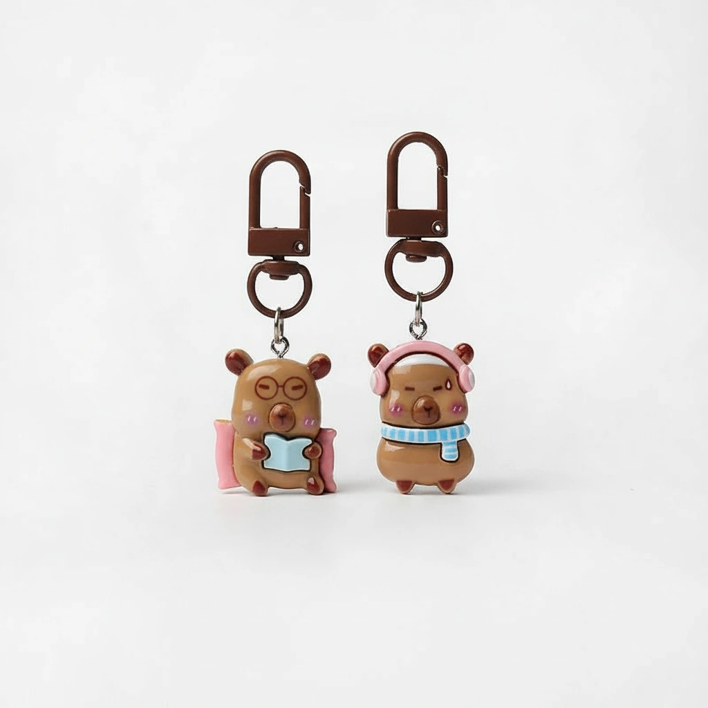 resin capybara bag charm capybara keychain