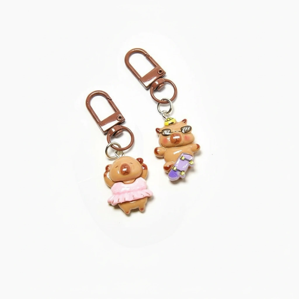 resin capybara bag charms