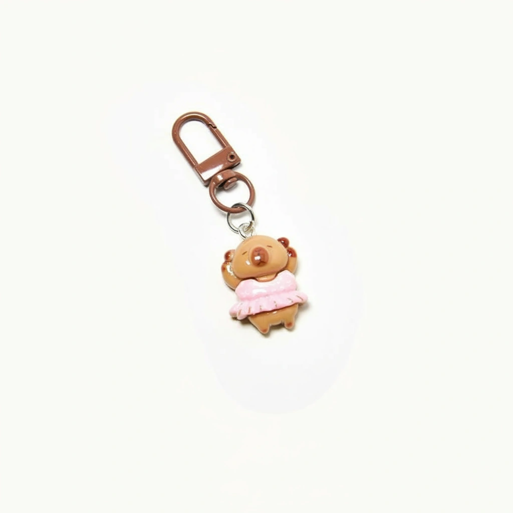 resin capybara bag charm