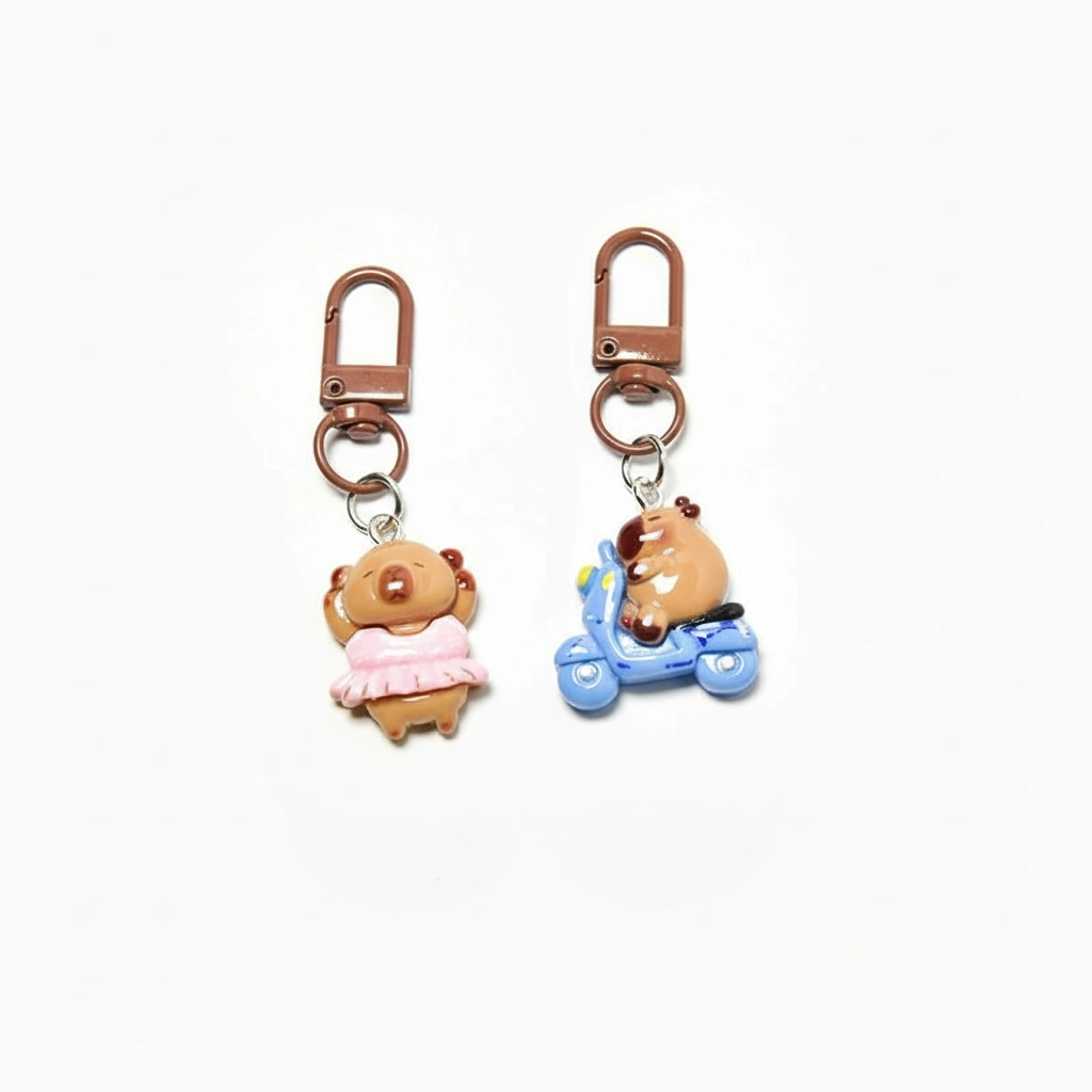 resin capybara bag charms