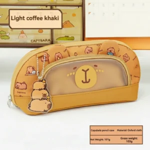 Capybara Pencil Pouch with Transparent Window & 3D Ears