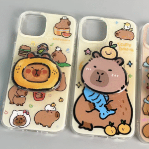 Cute Capybara Phone Case with Matching Grip Holder