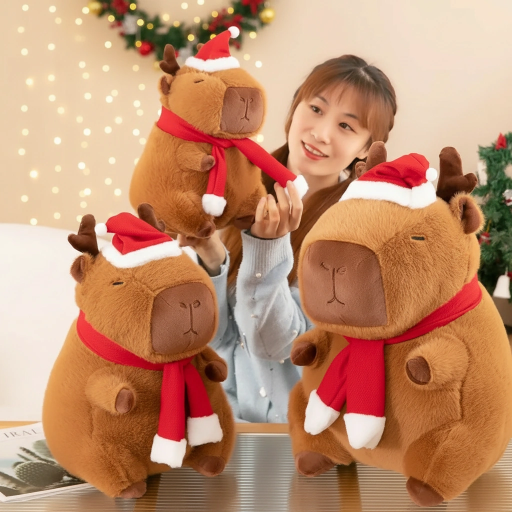 Christmas Capybara Plush Toy