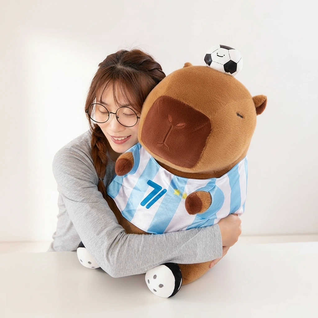 Soccer Star Capybara Plush Toy