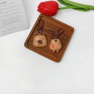 Cute resin capybara keychain charms