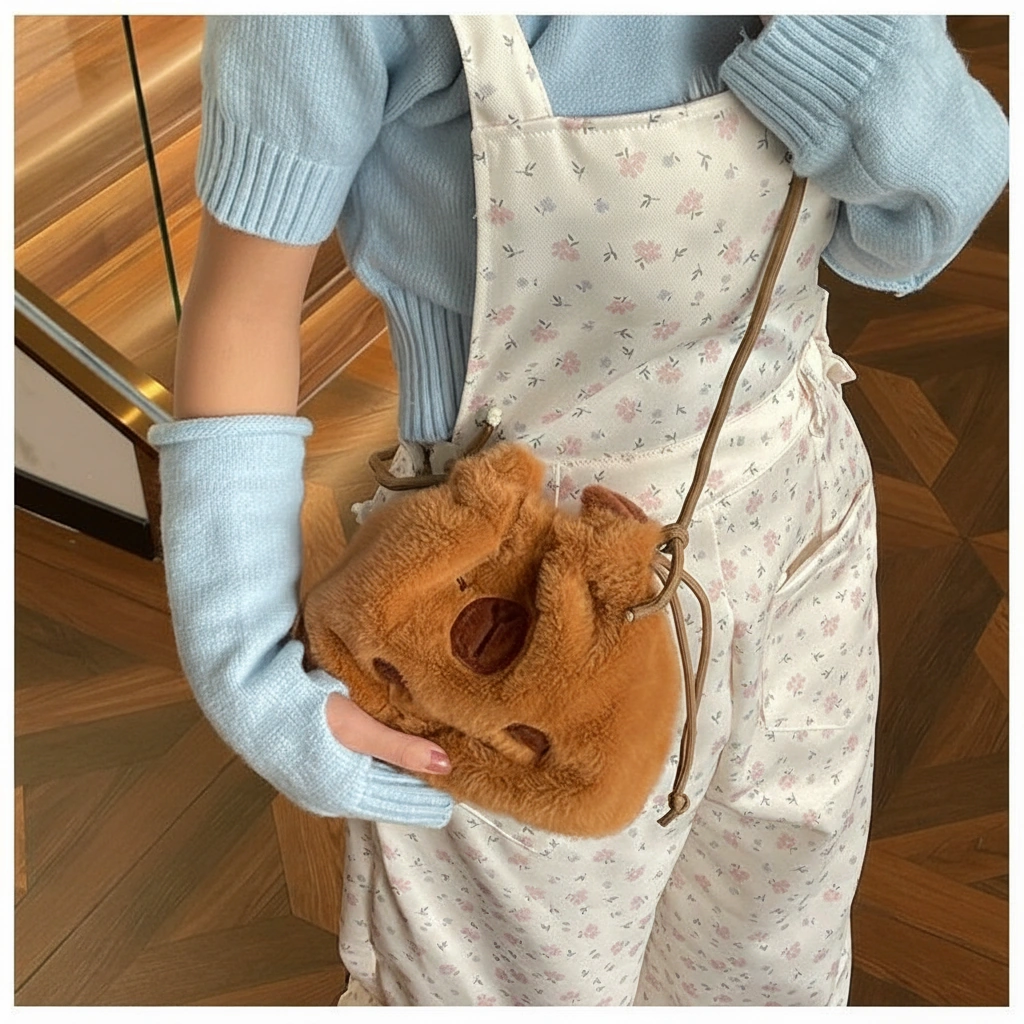 Soft Capybara Plush Bag Crossbody Purse
