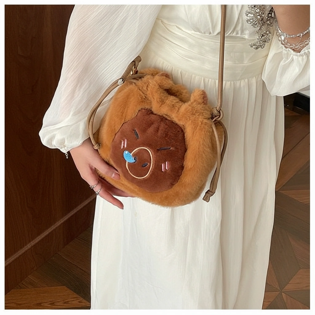 Soft Capybara Plush Bag Crossbody Purse