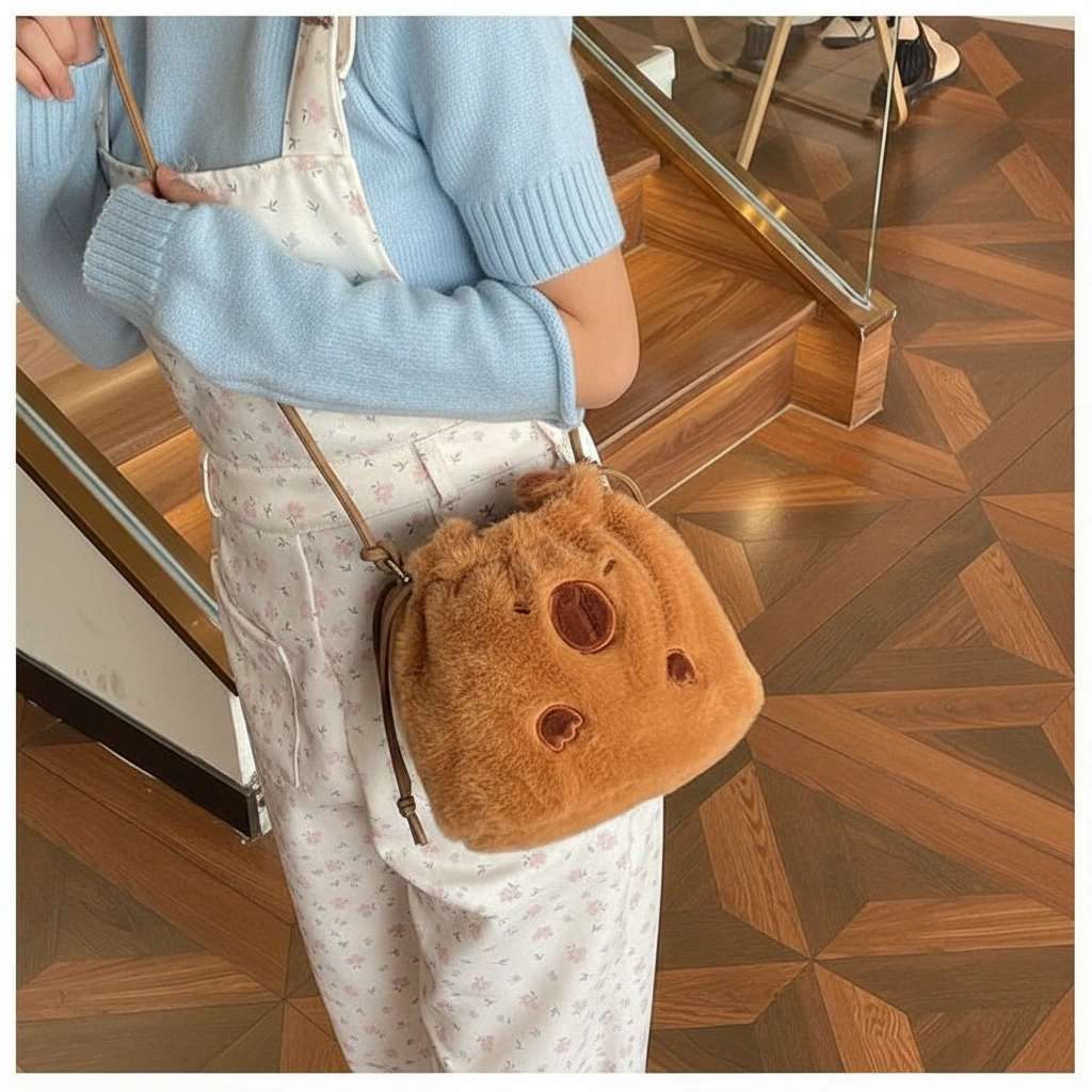Soft Capybara Plush Bag Crossbody Purse