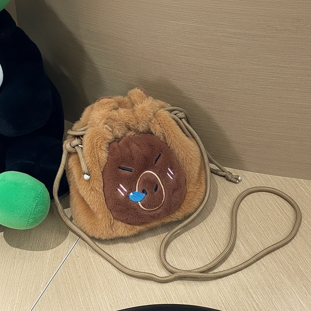 Soft Capybara Plush Bag Crossbody Purse