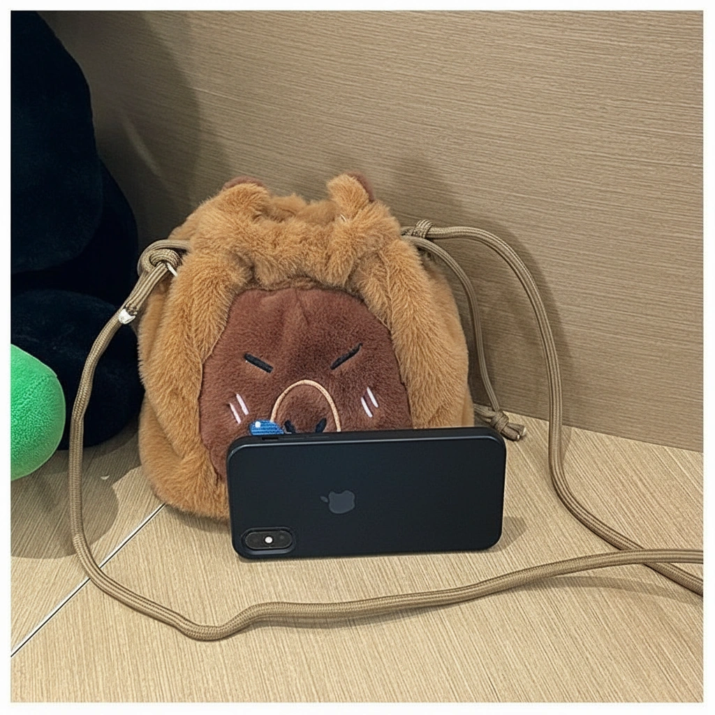 Soft Capybara Plush Bag Crossbody Purse