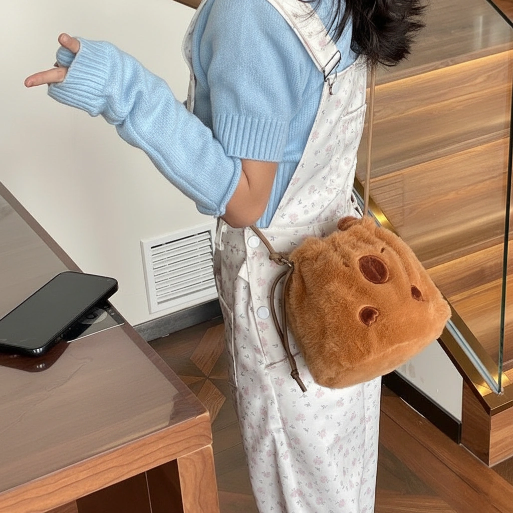 Soft Capybara Plush Bag Crossbody Purse