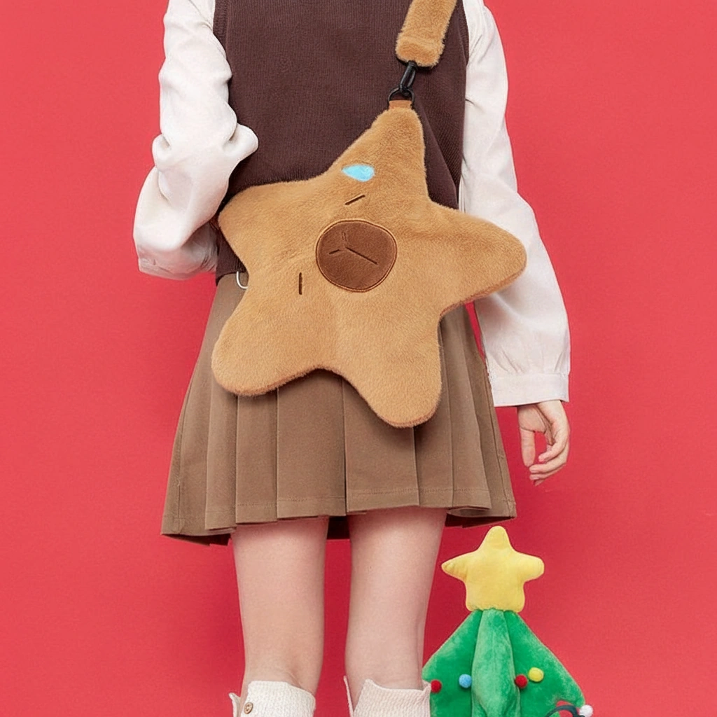 Star Shaped Capybara Plush Bag