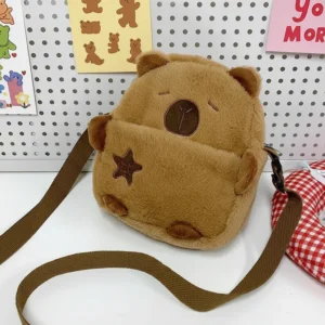 Brown Capybara Plush Shoulder Bag