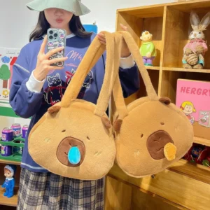 Interactive Capybara Plush Tote Bag