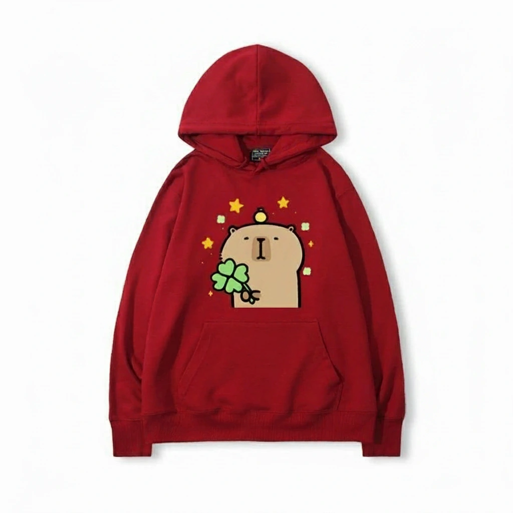 Four-Leaf Clover Lucky Capybara Hoodie