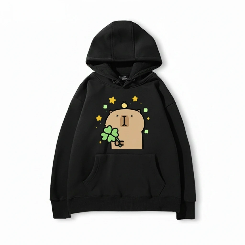 Four-Leaf Clover Lucky Capybara Hoodie