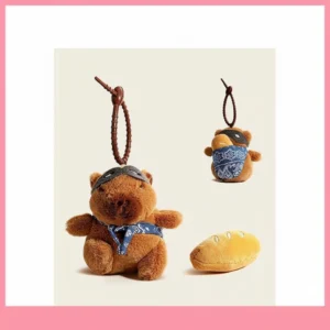 Capybara Plush Keychain – 8cm Cute Bread Thief Mini Soft Toy Bag Charm