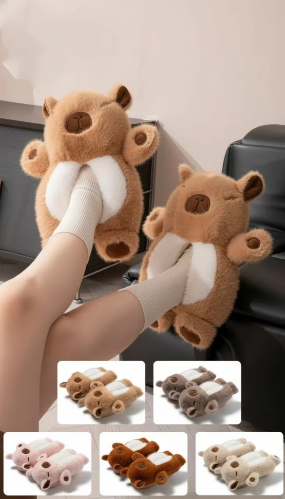 3D Capybara Hugging Plush Shoes Capybara Slippers