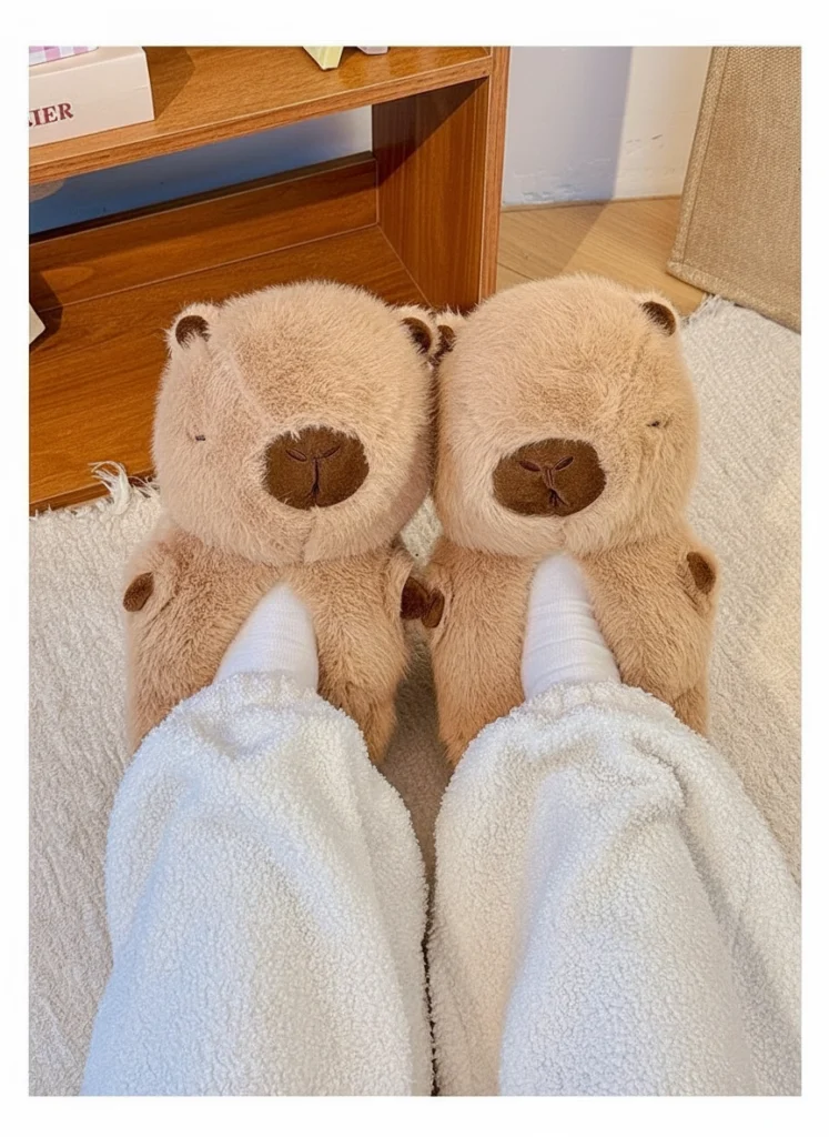 Fluffy Capybara Shoes Plush Capybara Shoes