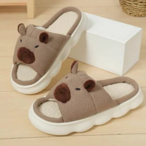 Capybara Linen Slides Capybara Slippers