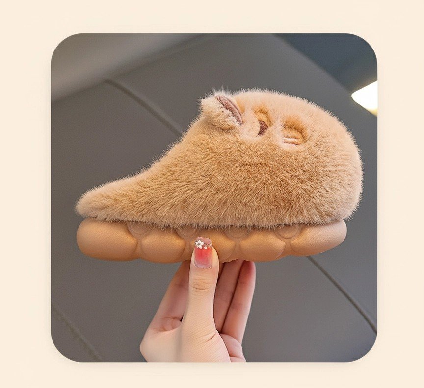 Kawaii Capybara Plush Slippers Warm Fleece Winter Shoes