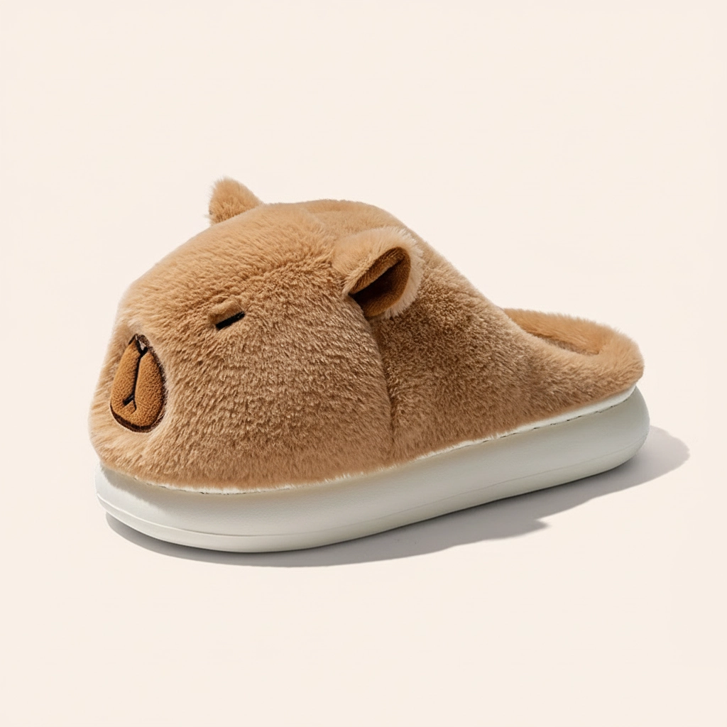 Sleepy Capybara Plush Slides House Shoes