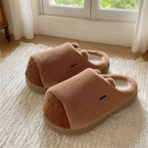 Sleepy Capybara Plush Slippers Foam Slides