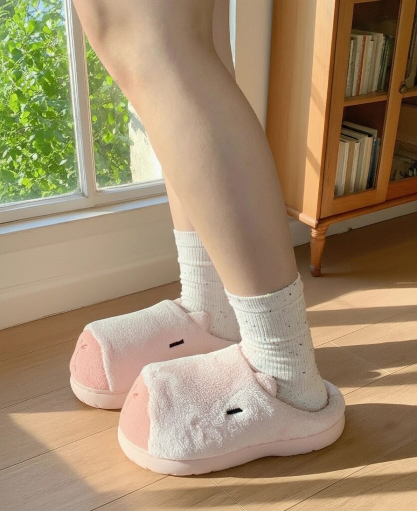 Sleepy Capybara Plush Slippers Foam Slides