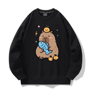 Blue Fish and Orange Capybara Sweatshirt